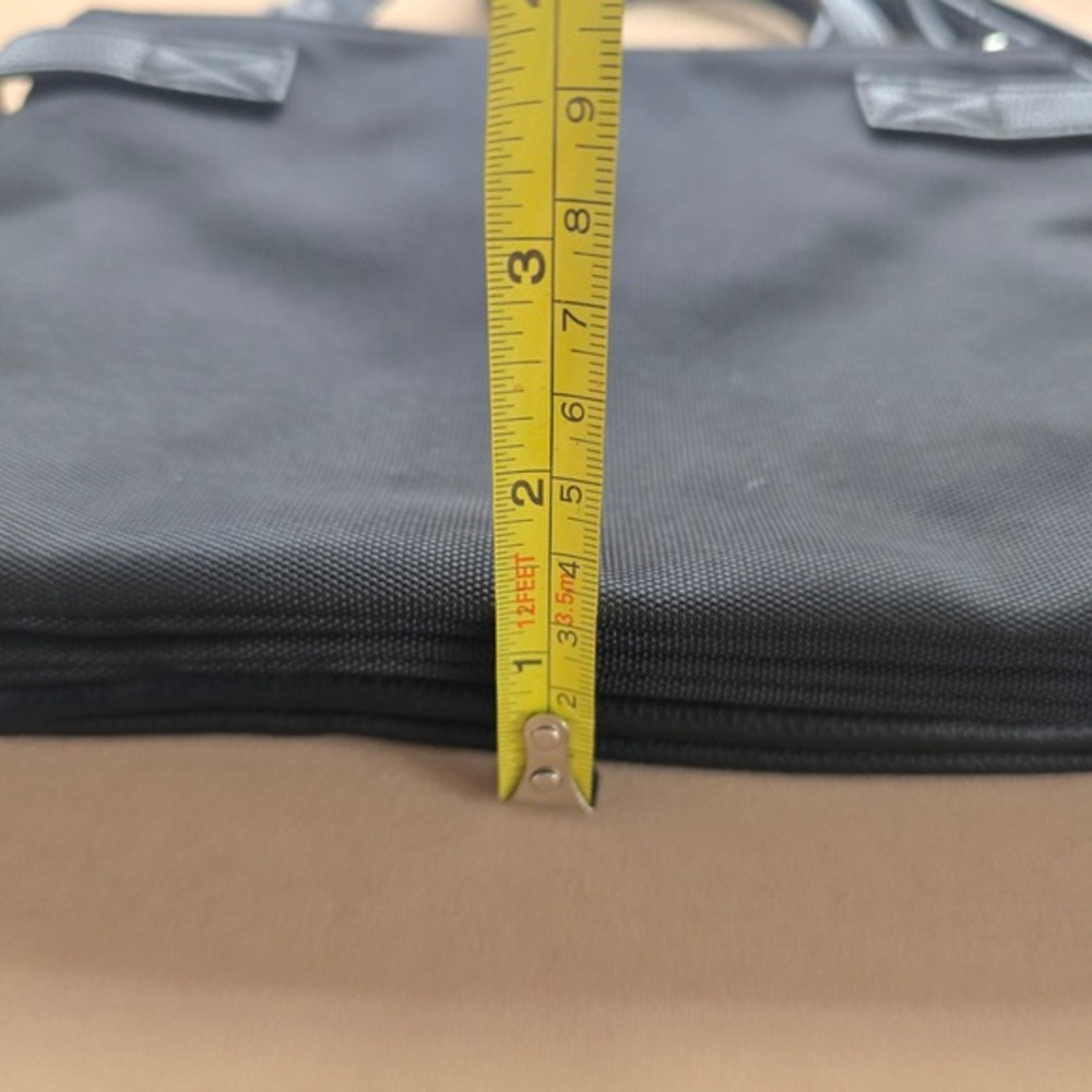 Roots 73 Black Faux Leather Nylon Crossbody Bag‎ Adjustable Strap Zipper Pockets - Picture 9 of 16